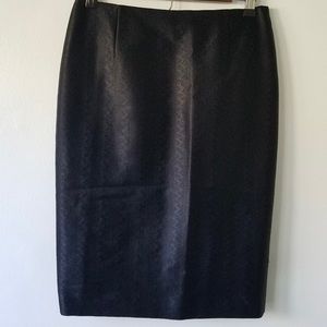 Escada Wool Black Lined Pencil Career Skirt Size 38 Small